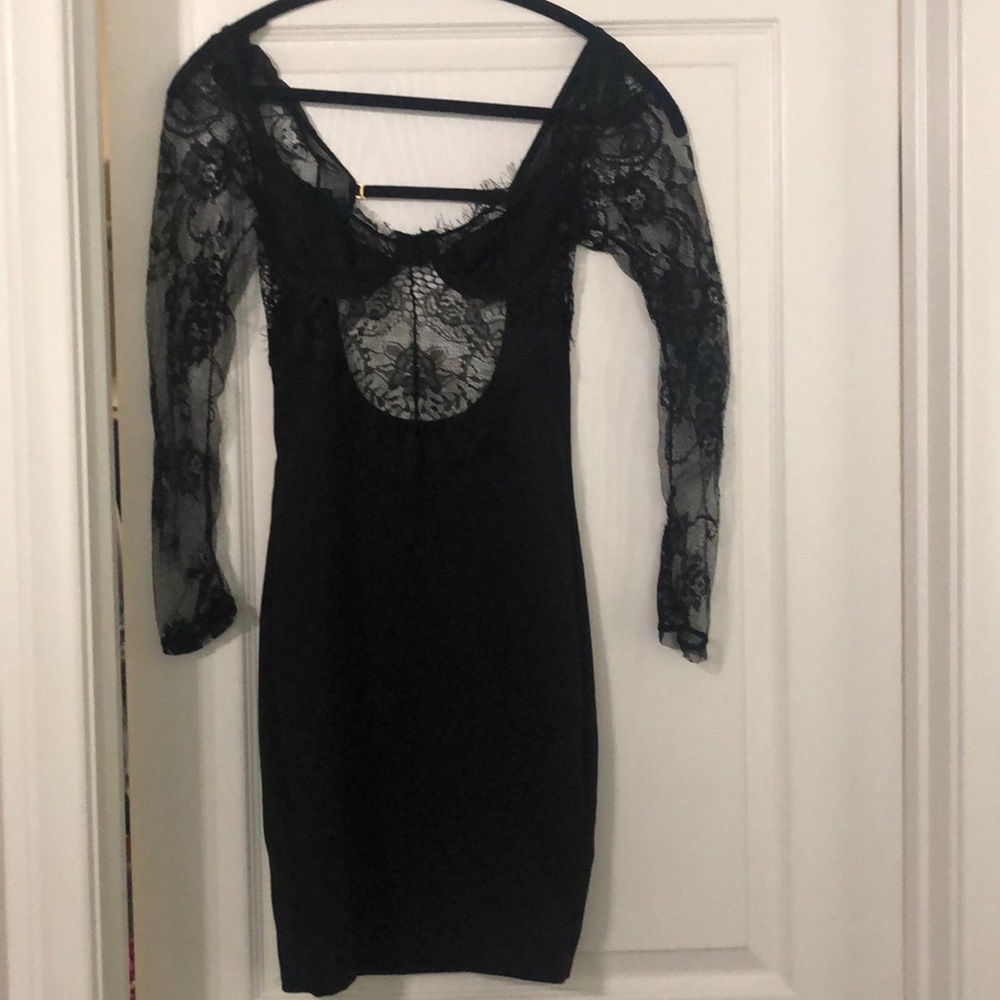 NWT FASHION NOVA lacy black dress.